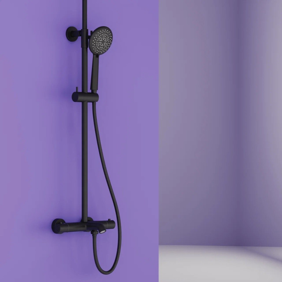 Душевая стойка SANCOS Game для душа с термостатическим смесителем, цвет черный матовый, арт. SC3001MB