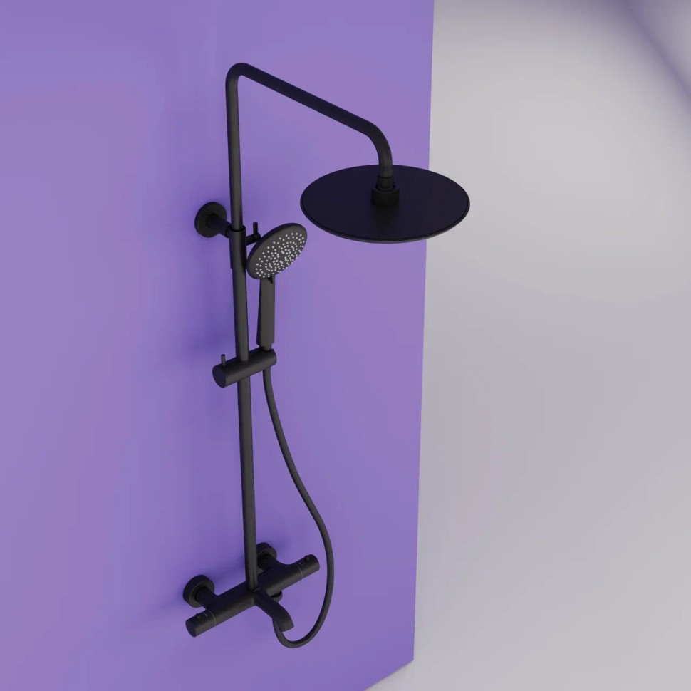 Душевая стойка SANCOS Game для душа с термостатическим смесителем, цвет черный матовый, арт. SC3001MB