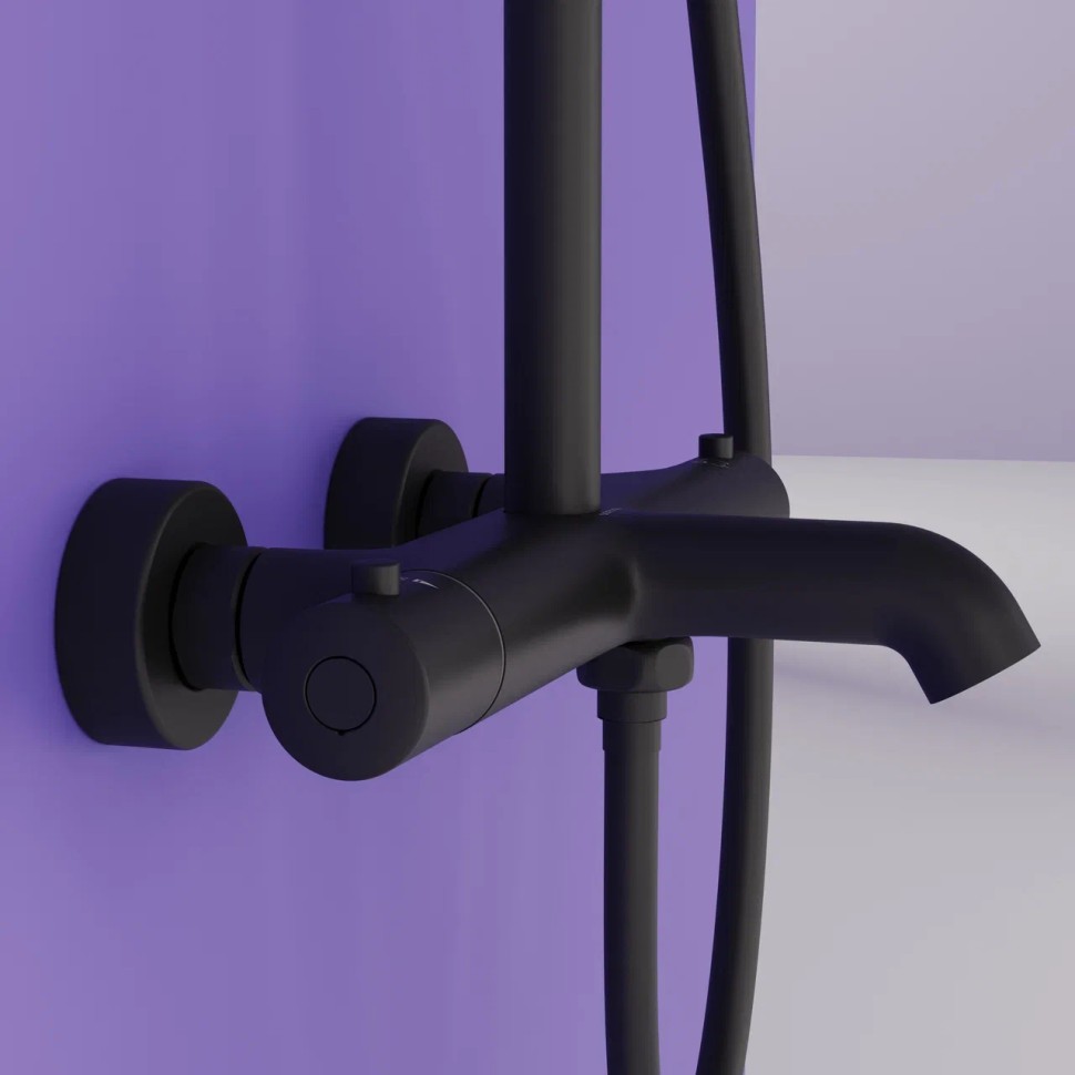 Душевая стойка SANCOS Game для душа с термостатическим смесителем, цвет черный матовый, арт. SC3001MB