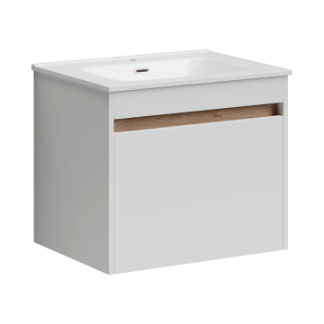 Тумба подвесная SANCOS Smart 590х450х500, c двумя ящиками оснащенными доводчиками, белый глянец , арт. SM60W