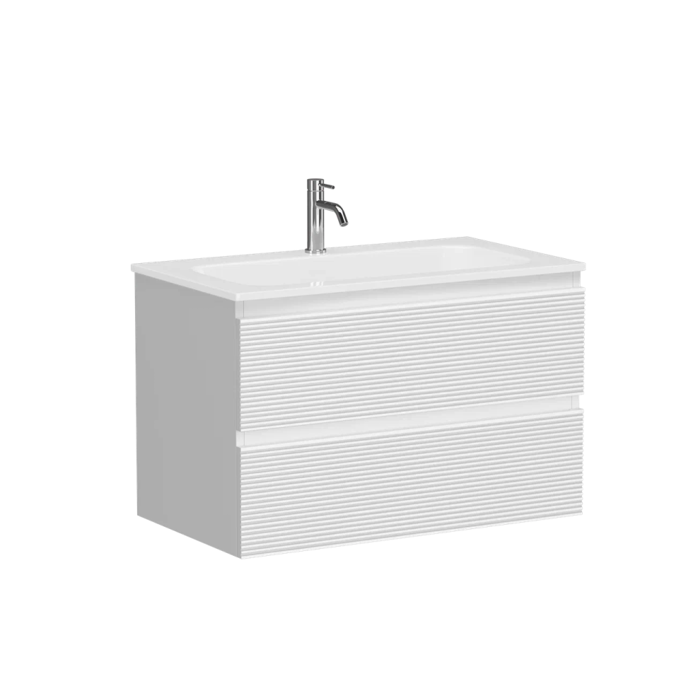 Тумба подвесная SANCOS Folk 790х445х500, c двумя ящиками оснащенными доводчиками, Bianco, арт.FL80W