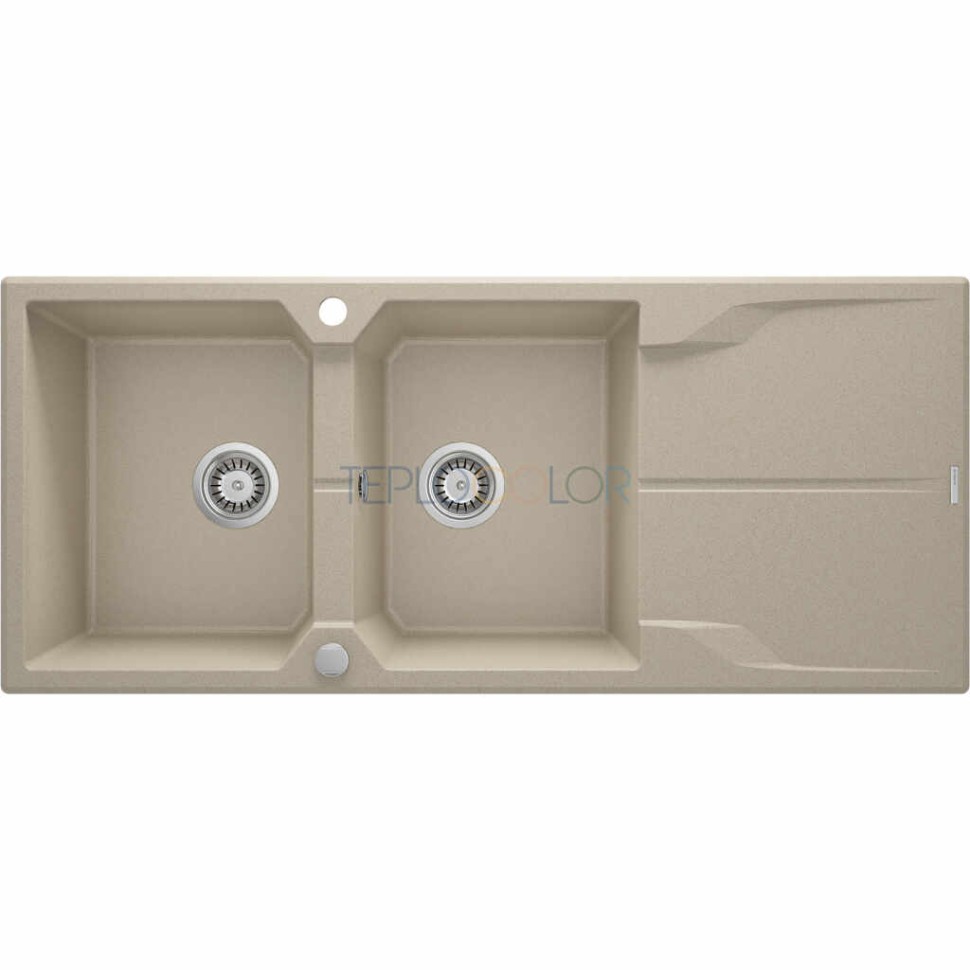 Гранитная мойка, 2-чаши с осушкой