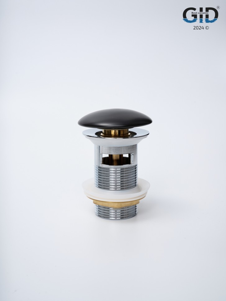 Донный клапан Gid с переливом Blm100-1 74407K черный матовый 7x7x10