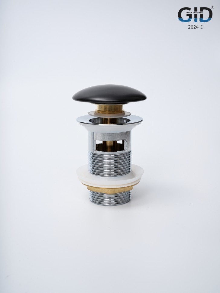 Донный клапан Gid с переливом Blm100-1 74407K черный матовый 7x7x10