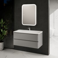 AQM900410GM &quot;S4&quot; тумба под умывальник подвесная 100 см., цвет серый.