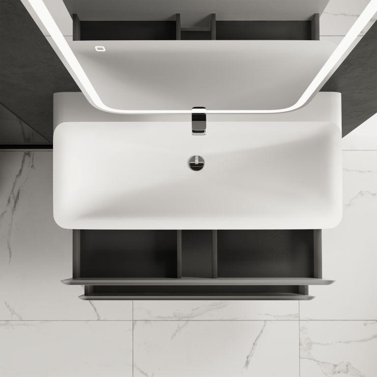 AQM900410GM "S4" тумба под умывальник подвесная 100 см., цвет серый.