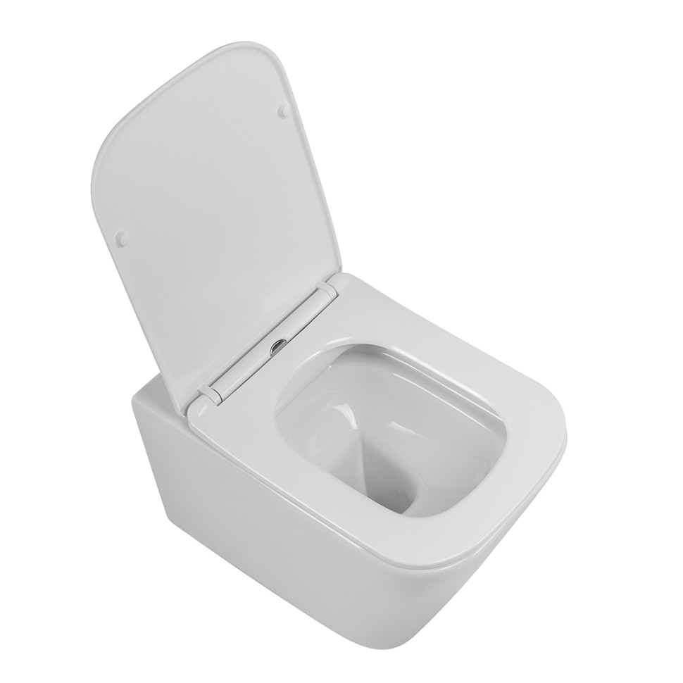 Унитаз подвесной безободковый с сиденьем BelBagno DUE 2.0 BB7107CHR/SC