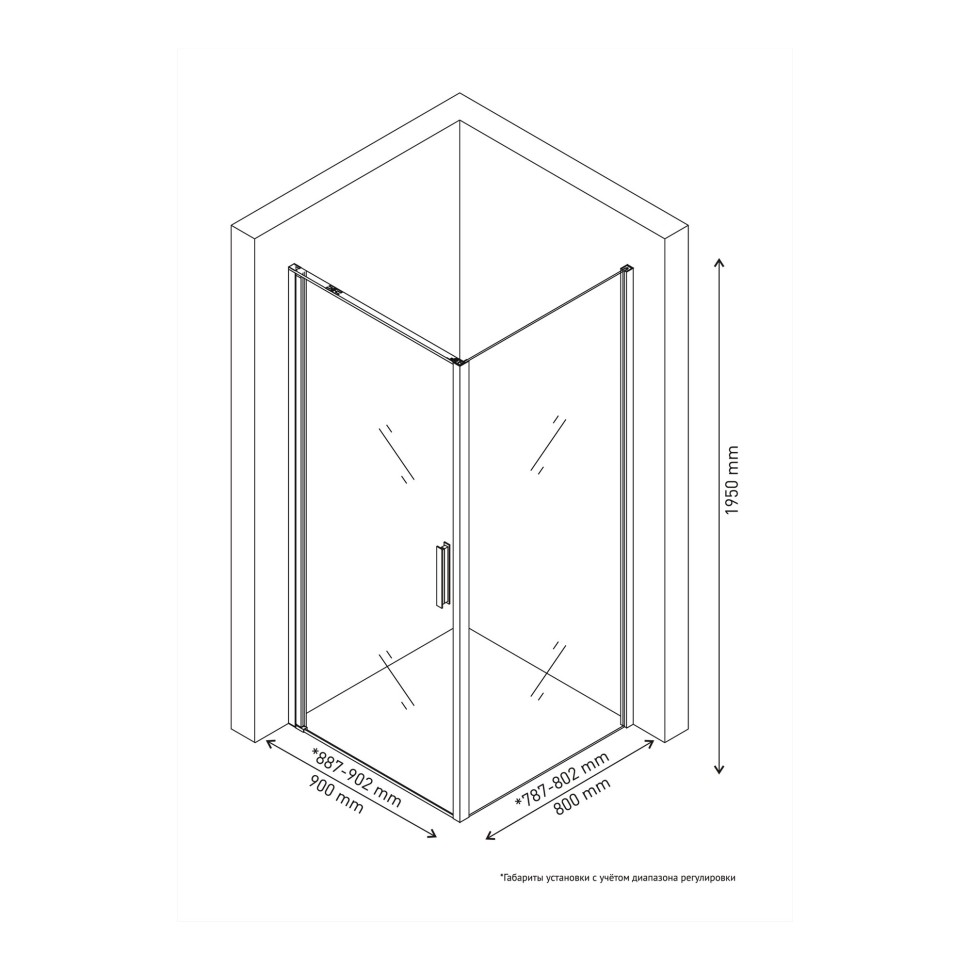 Душевой уголок LEGOS LS-1 900х800