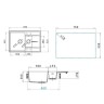 Кухонная мойка кварцевая Uperwood Quartz Premium UPD-05-04, прямоугольная двухсекционная, черная