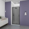 Душевая дверь Veconi Ottimo P30 B, 900x1900, черный матовый, стекло тонированное матовое