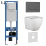 Комплект 3в1 IBERICA BLANCA инсталляция SILENCIO MINI, унитаз BILBAO ALTO белый, кнопка смыва ESTI-R серый матовый (IB.001M.BLA.231.218)