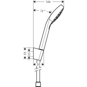 Ручной душ Hansgrohe Croma Select, с держателем, цвет: хром/белый 26410400