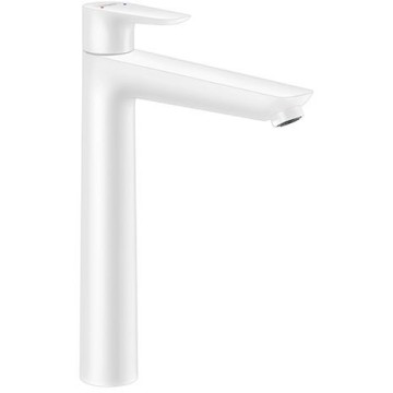 Смеситель Hansgrohe Talis E для раковины 240, на 1 отверстие, с донным клапаном, излив 183 мм, цвет: белый матовый 71716700