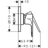 Смеситель для душа Hansgrohe Rebris E (внешняя часть) 72659000 хром