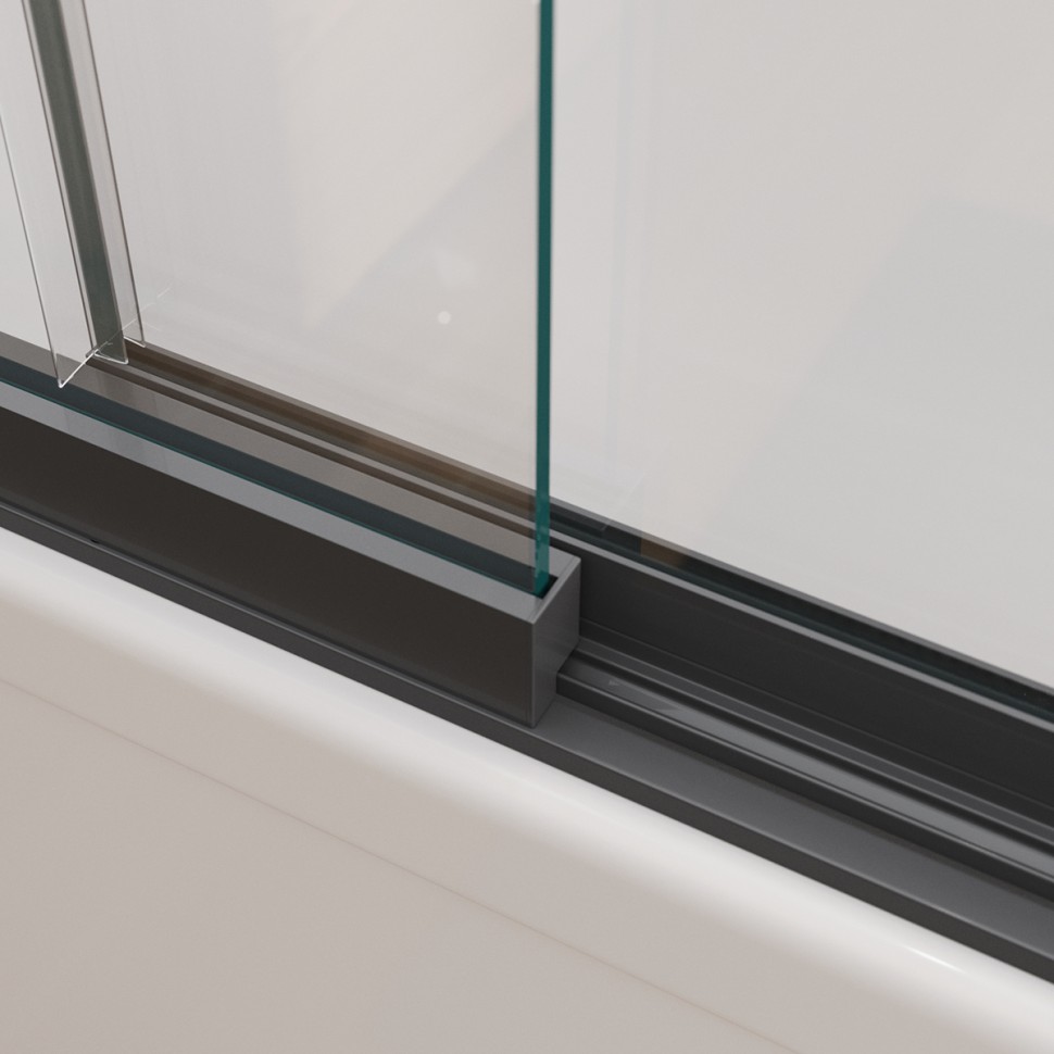 Душевая шторка на ванну с фиксированным креплением одной створки CEZARES SLIDER-FIX-VF-11-90/150-C-NERO