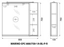 Шкаф подвесной BelBagno MARINO-SPC-800/750-1A-BL-P-R