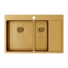 Мойка нерж. сталь KRONER 78/2SF, PM227851-BGL, брашированное золото, левая, 780х510мм, Paulmark