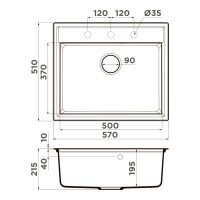 Кухонная мойка Omoikiri Daisen 57-GR Artgranit/leningrad grey