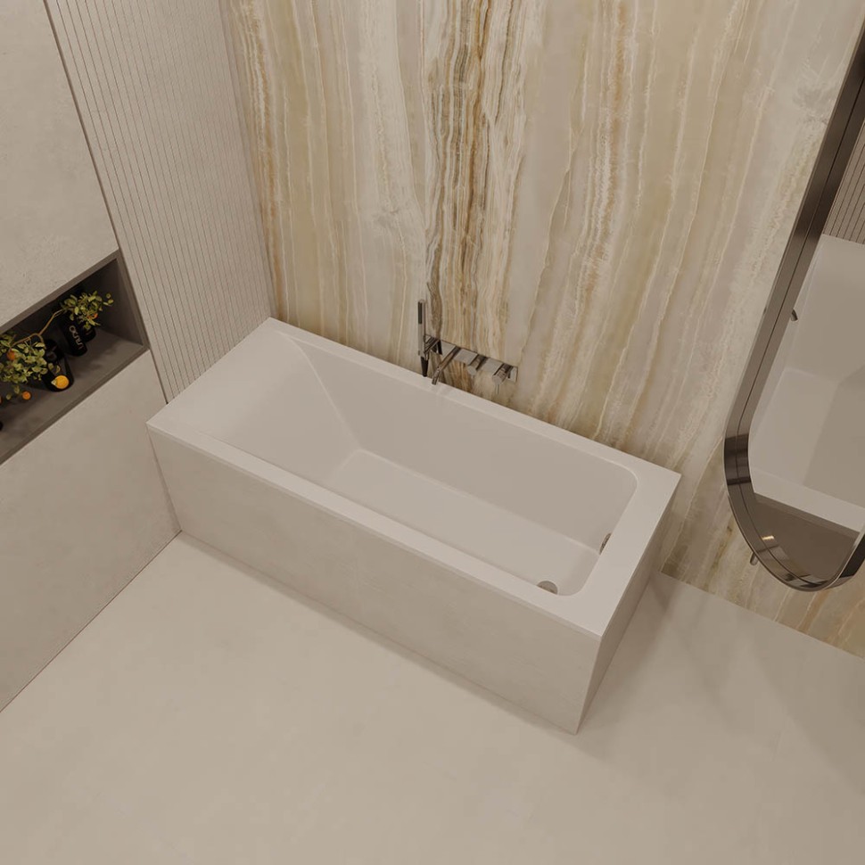 Ванна из искусственного камня SOLITA slim, 1500х700, белый, глянец