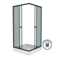 Душевой уголок Niagara Eco NG-010-14QT (100х100х195) низкий поддон(13см),черный,стекло тонированное,2 места