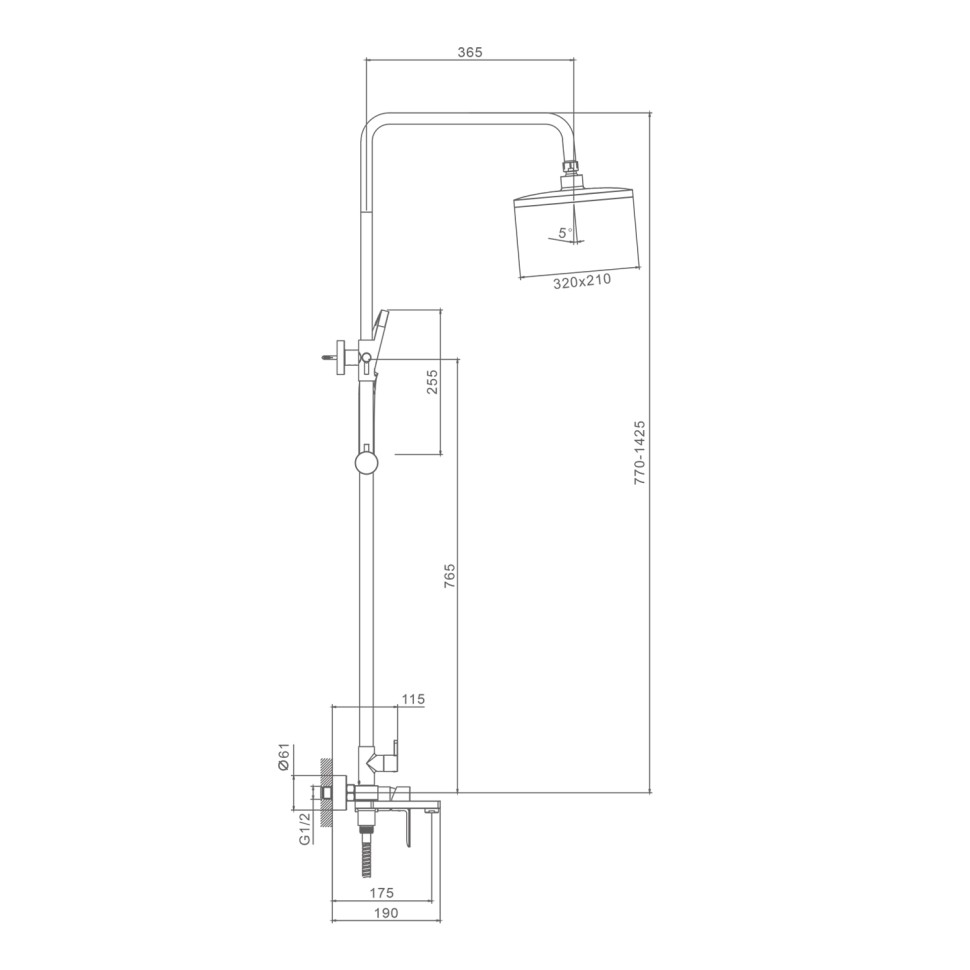 Душевая система Splenka для ванны и душа S06.24 Хром