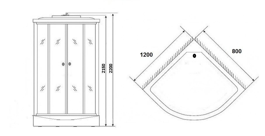 Душевая кабина Niagara Ultra NG-1903-01L (120х80х220) низкий поддон(16см),черный,стекло тонированное,4 места