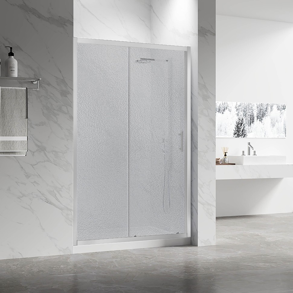 Душевая дверь Veconi Vianno VN-55, 1400x1950, хром, стекло pear