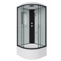 Душевая кабина Niagara Classic NG-6707-14 (80х80х215) высокий поддон(40см),черный,стекло прозрачное,4 места