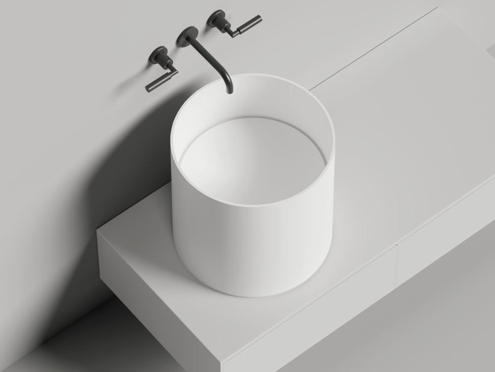 Раковина накладная ARMONIA ROUND 03 покраска по RAL полностью 450х450х450 S-Stone Матовое