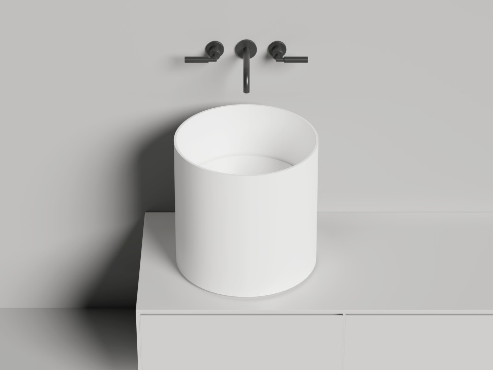 Раковина накладная ARMONIA ROUND 03 покраска по RAL полностью 450х450х450 S-Stone Матовое