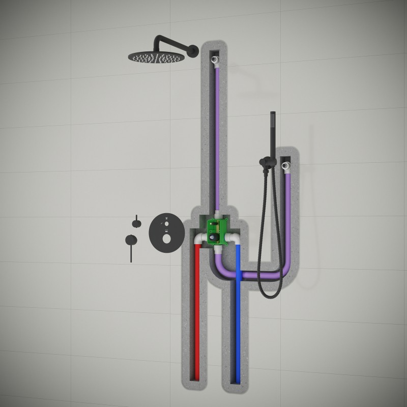 Душевая система встроенная Timo Saona SX-2369/03SM черный