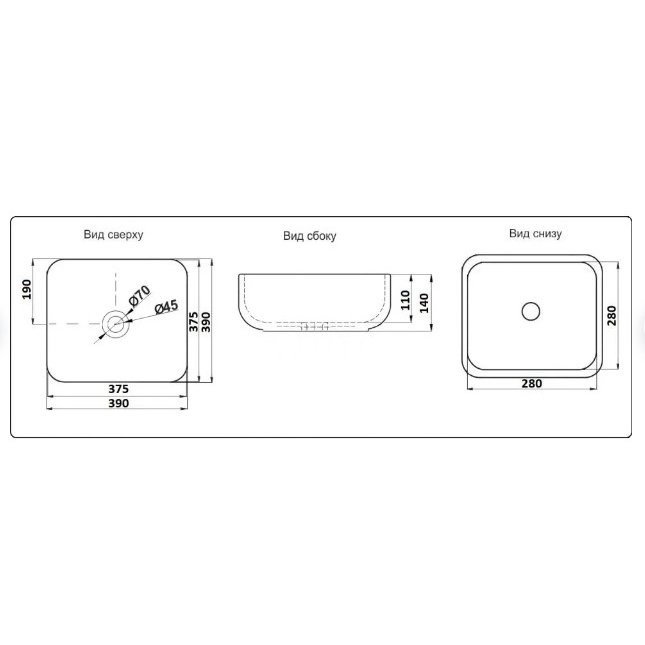 Раковина Ceramalux 2106, цвет черный