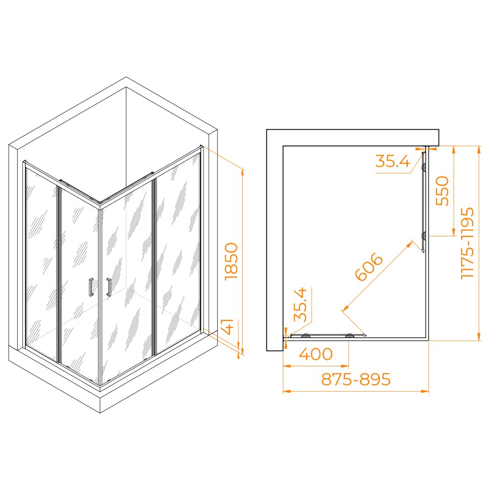 Душевой уголок RGW PA-146 (Прозрачное, 900x1200)