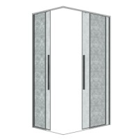 Душевое ограждение Grossman Galaxy 1/2.K33.01.11.10.02-1/2.K33.01.80L.10.02 (110х80х195) раздвижная,хром,стекло шиншилла,2 места