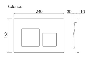 Кнопка смыва Balance, клавиши Square, цвет брашированное золото, арт. CN12-002BG
