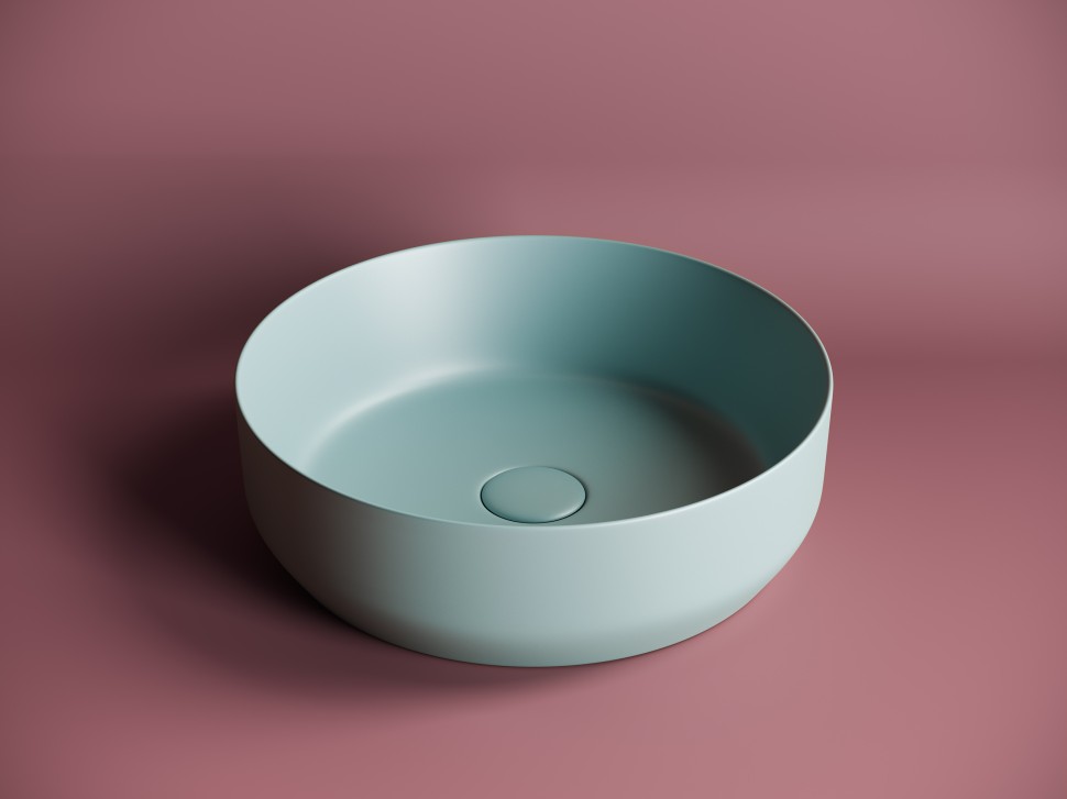 Умывальник чаша накладная круглая (цвет Зеленый Матовый) Element 390x390x120мм