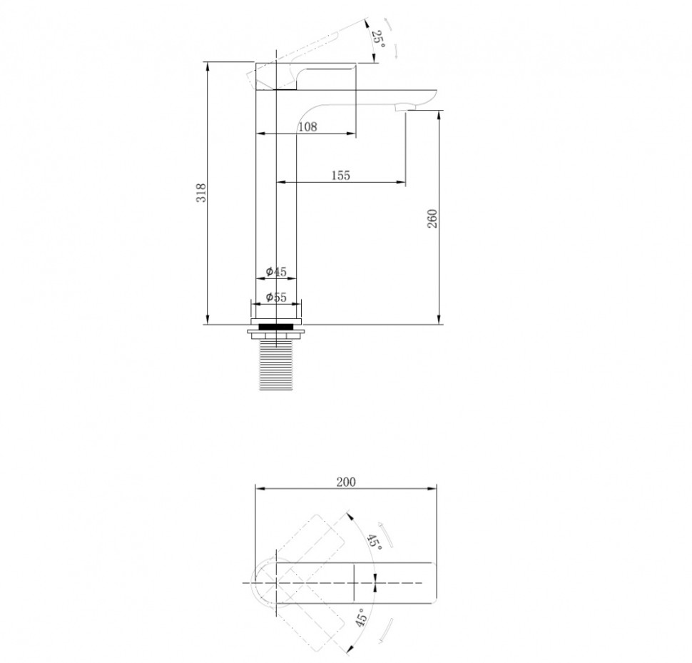 Смеситель ABBER Weiss Insel AF8011 для раковины, хром