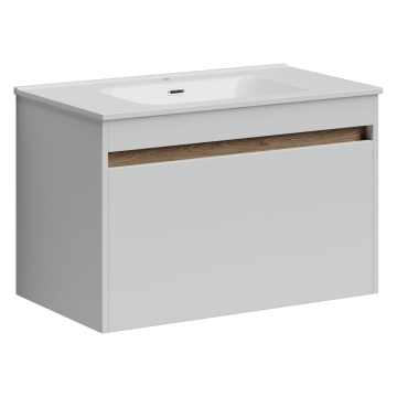 Тумба подвесная SANCOS Smart 790х450х500, c двумя ящиками оснащенными доводчиками, белый глянец , арт. SM80W