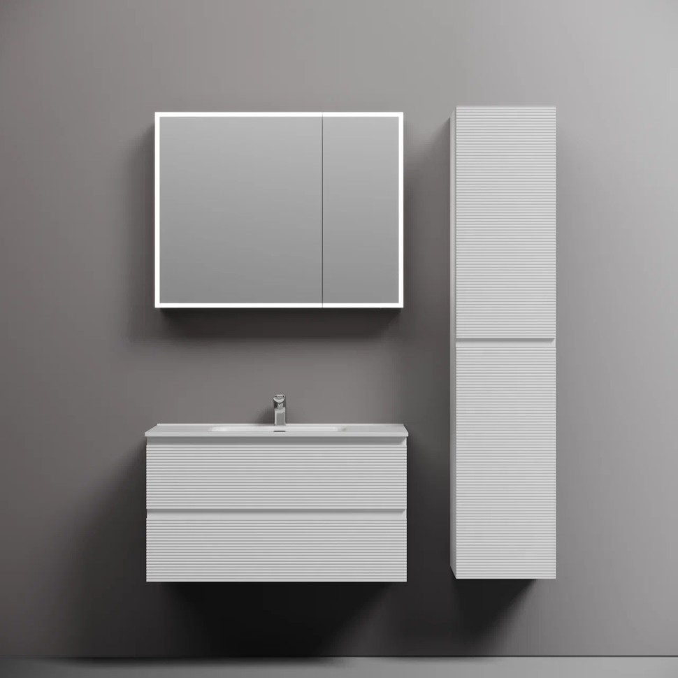 Тумба подвесная SANCOS Folk 890х445х500, c двумя ящиками оснащенными доводчиками, Bianco, арт.FL90W