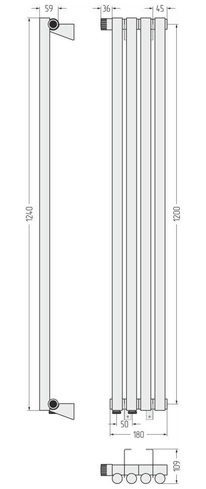 Эстет-1 EU50 левый 1200х180 4 секции