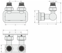 Модуль угловой EU50 (2 х НР G 1/2" / 2 х НГ G 3/4")