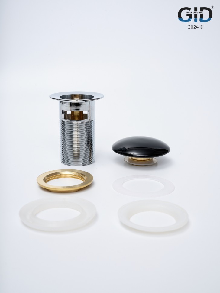 Донный клапан Gid с переливом Bl100-1 72202K черный глянцевый 7x7x10