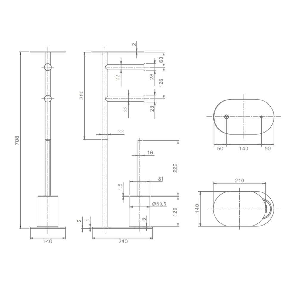 Напольная стойка для ванной комнаты Raglo R300.31.03