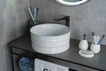 Раковина Gid W969 51174 накладная белая 41x41x18