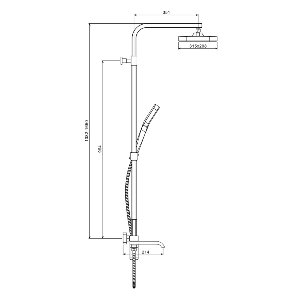 Душевая система Raglo для ванны и душа, хром