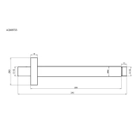 AQM8703CR Держатель верхнего душа, L=200мм, потолочный, хром