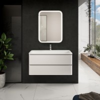 AQM900410WH &quot;S4&quot; тумба под умывальник подвесная 100 см., цвет белый глянец.