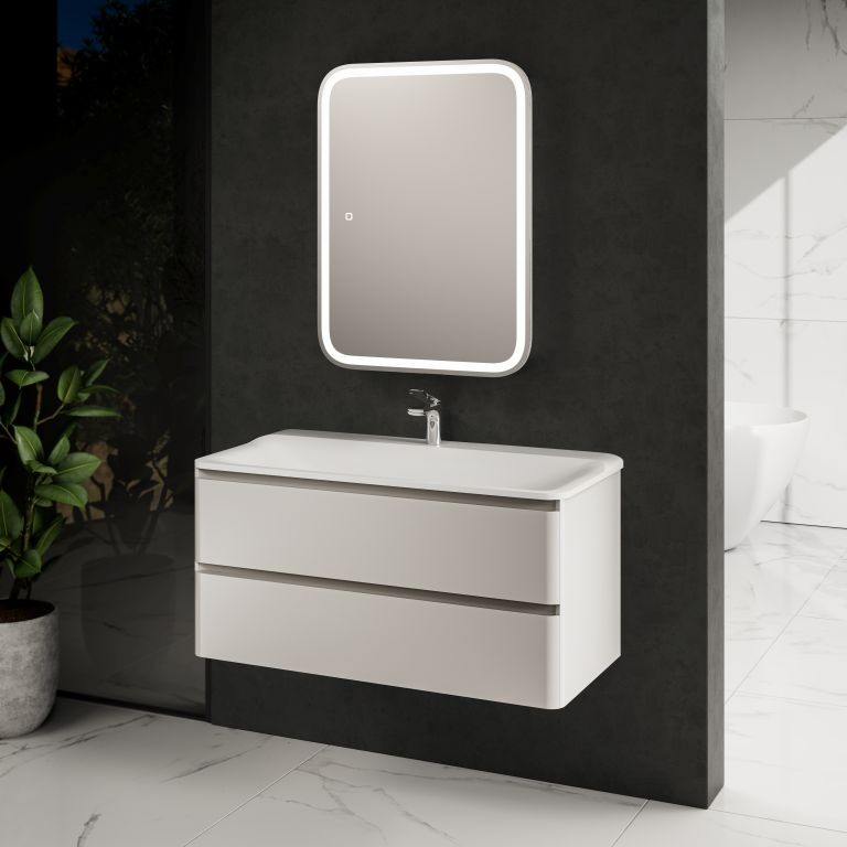 AQM900410WH "S4" тумба под умывальник подвесная 100 см., цвет белый глянец.