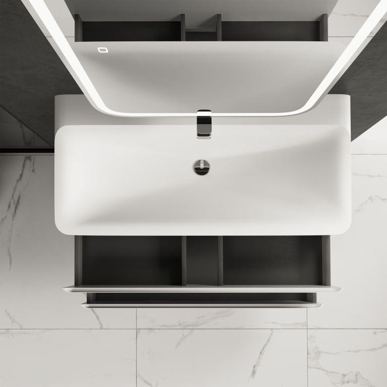 AQM900410WH "S4" тумба под умывальник подвесная 100 см., цвет белый глянец.