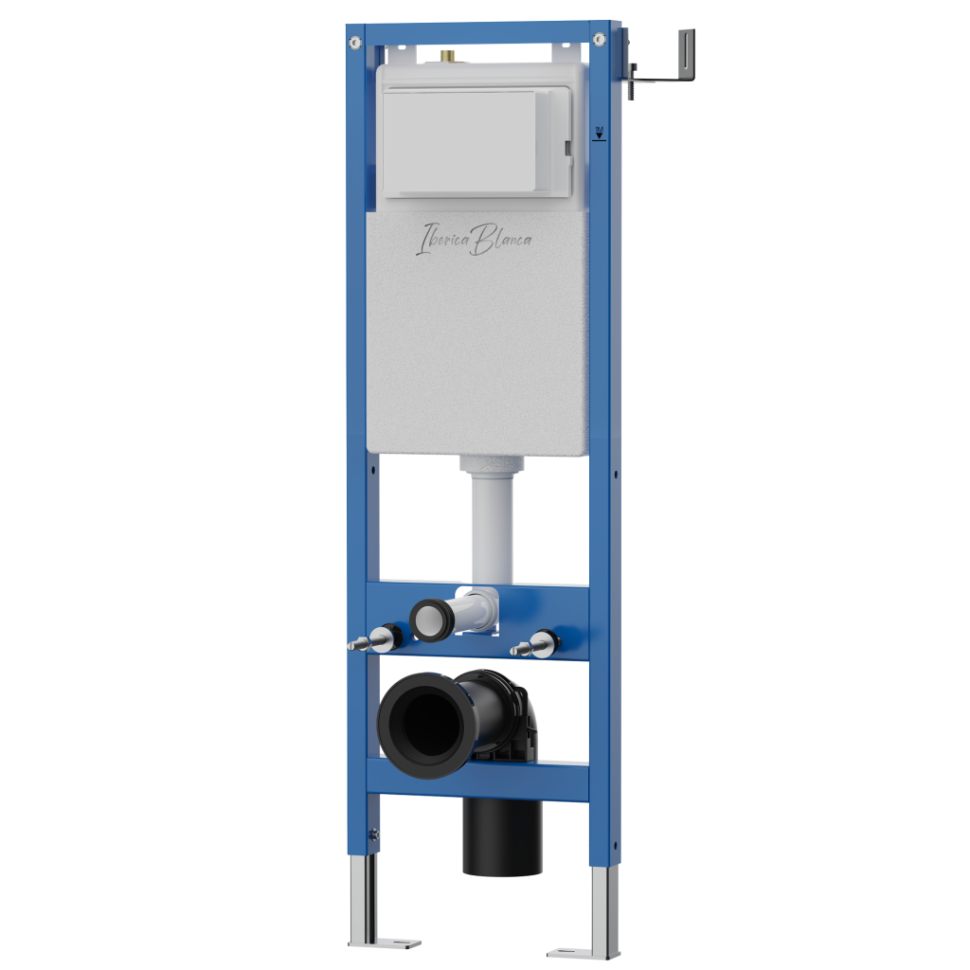 Комплект 2в1 IBERICA BLANCA инсталляция SILENCIO MINI, кнопка смыва INOX-O вороненая сталь (IB.001M.818)